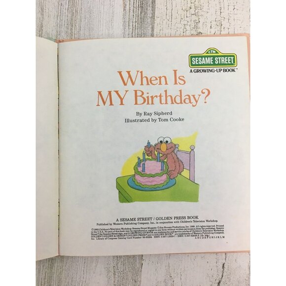 When Is MY Birthday? Elmo Hardcover Sesame Street Growing Up Book Vtg - Picture 2 of 9